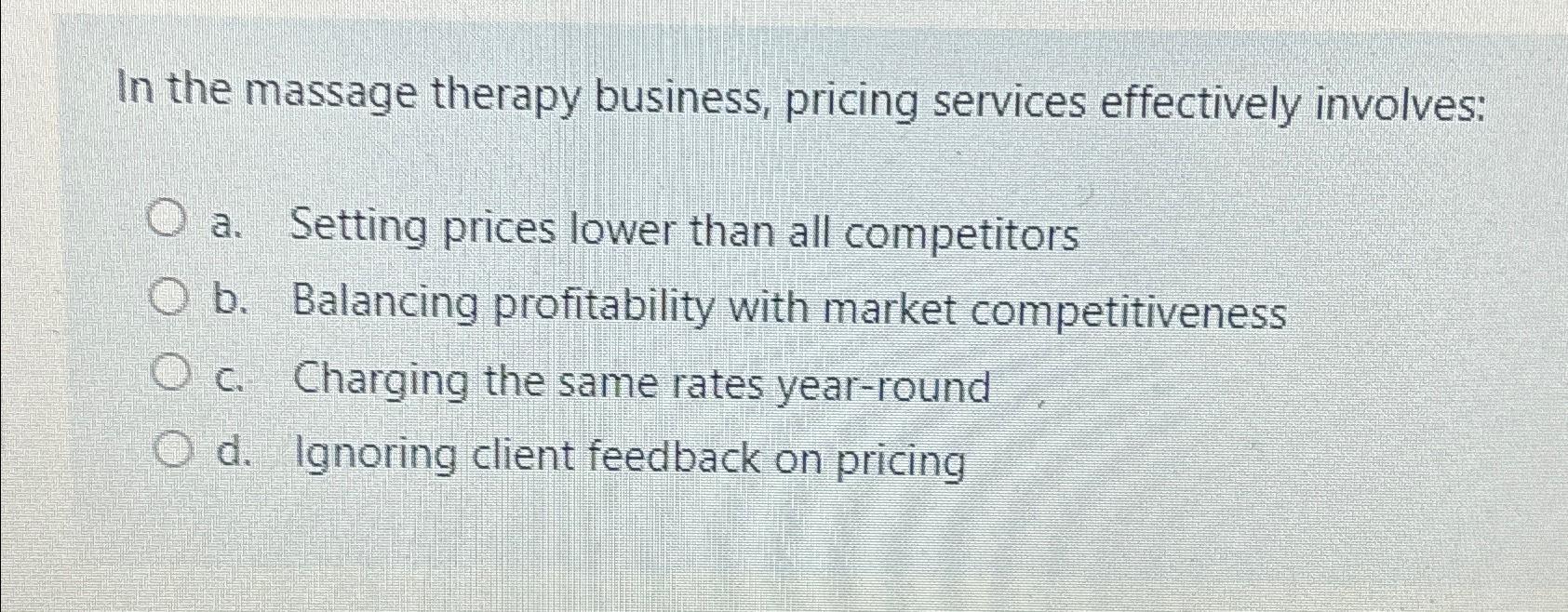 MASSAGE SERVICES & PRICING