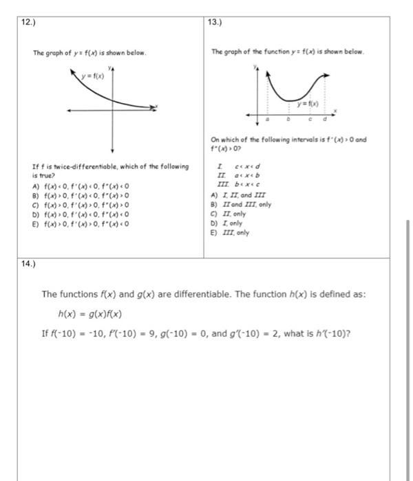 Solved 12 13 The Graph Of Y F X Is Shown Below The Chegg Com