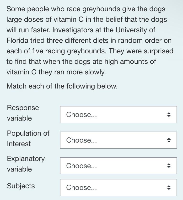 Solved Some people who race greyhounds give the dogs large Chegg