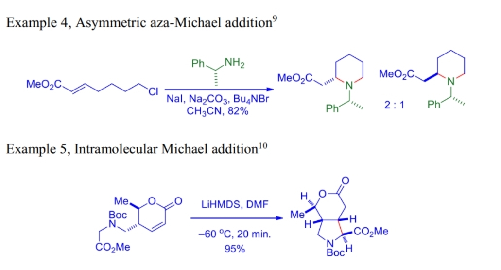 Solved Example 4, ﻿Asymmetric aza-Michael addition ?9Example | Chegg.com