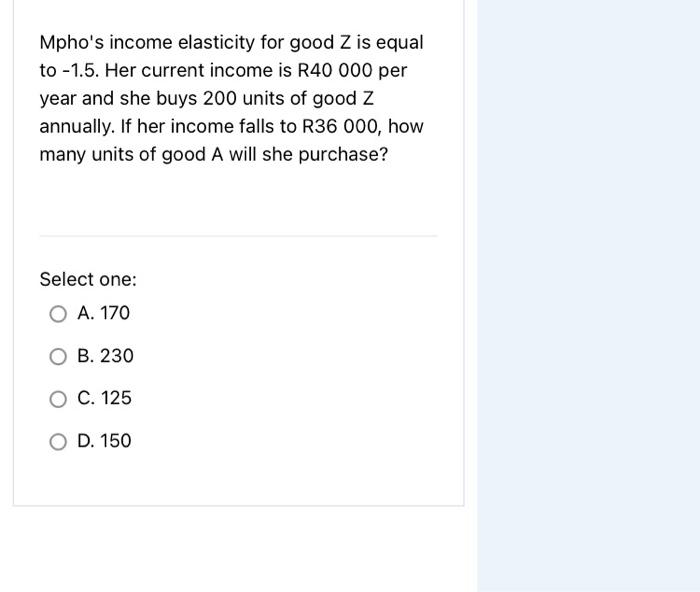 Solved If a fall in the price of good A increases the demand | Chegg.com