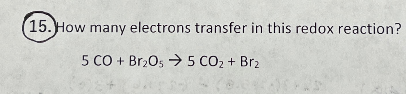 Solved How many electrons transfer in this redox | Chegg.com