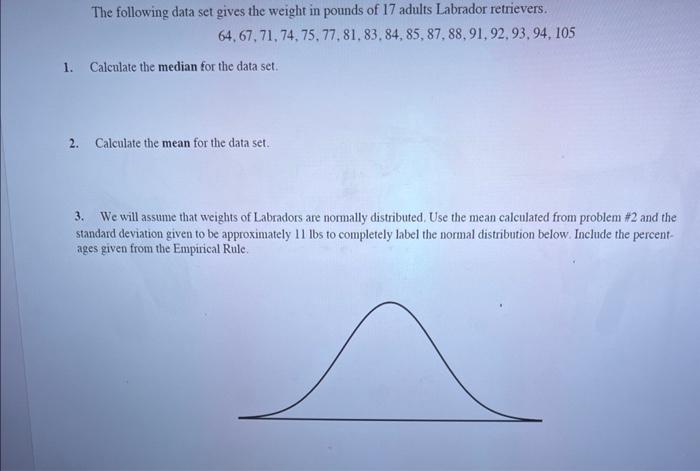 Solved 1. Calculate The Median For The Data Set. 2. | Chegg.com