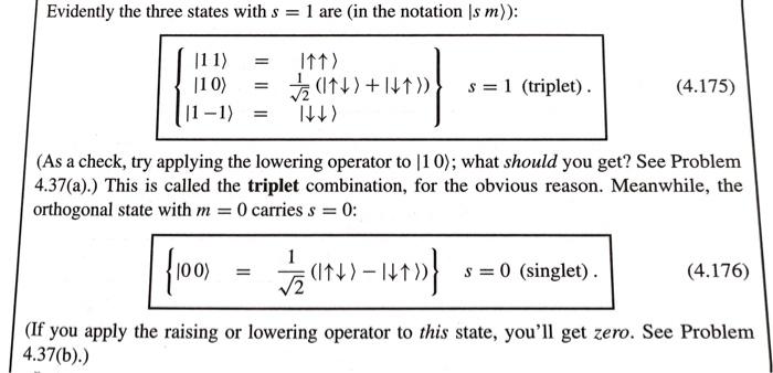 Solved Problem 4.37 (a) Apply S−to ∣10⟩ (Equation 4.175