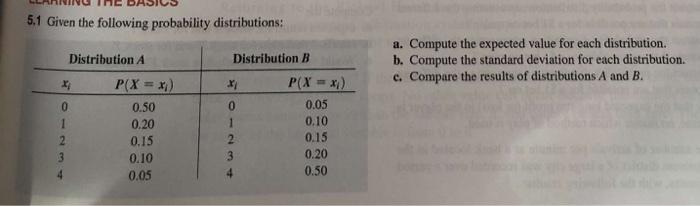 Solved 5.1 Given the following probability distributions: | Chegg.com