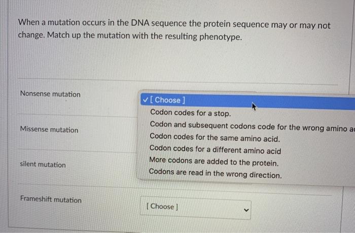 Solved When a mutation occurs in the DNA sequence the | Chegg.com
