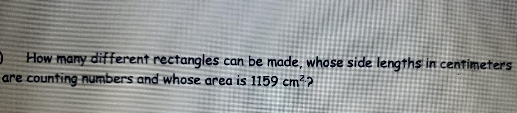 Solved o How many different rectangles can be made, whose | Chegg.com
