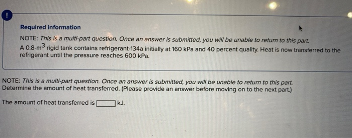 Solved Required information NOTE: This is a multi-part | Chegg.com