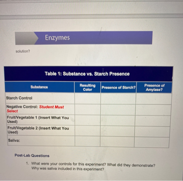 experiment about enzymes