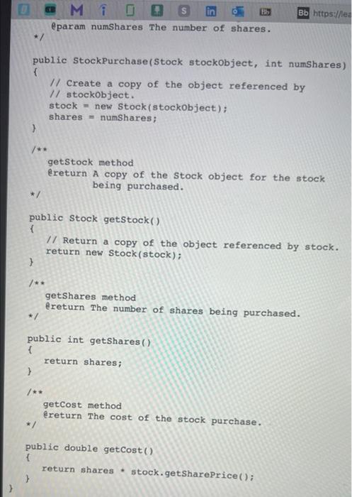 Use StockTrader.java, StockPurchase.java, and | Chegg.com