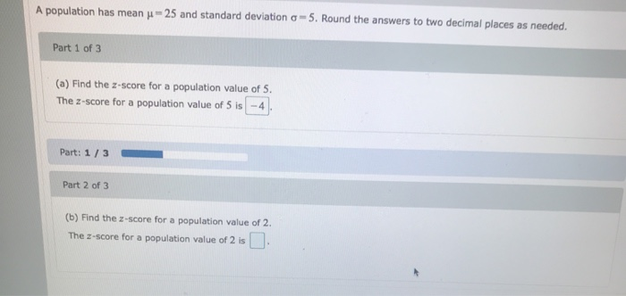Solved A population has mean u = 25 and standard deviation | Chegg.com
