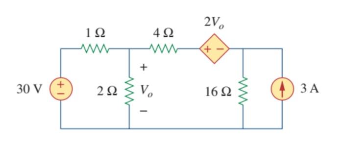 Solved Find The Voltage Value V0 In The Circuit Below Using | Chegg.com