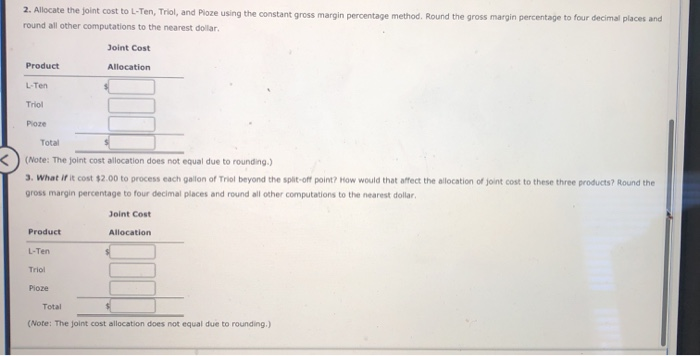 Solved Allocating Joint Costs Using the Constant Gross | Chegg.com