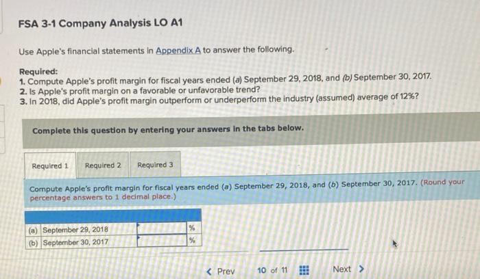 Solved FSA 3-1 Company Analysis LO A1 Use Apple's Financial | Chegg.com