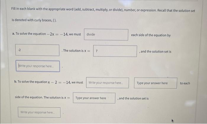 Solved Fill in each blank with the appropriate word (add, | Chegg.com