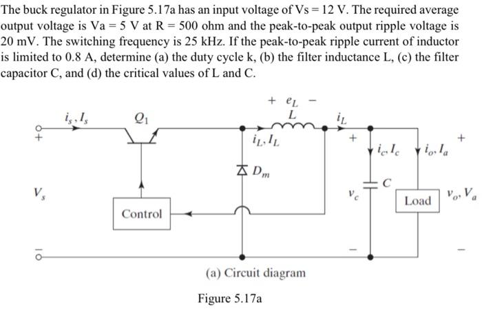 Solved The buck regulator in Figure 5.17a has an input | Chegg.com