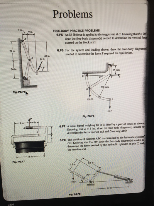 Solved Problems 7 in FREE-BODY PRACTICE PROBLEMS 6.F5 An | Chegg.com