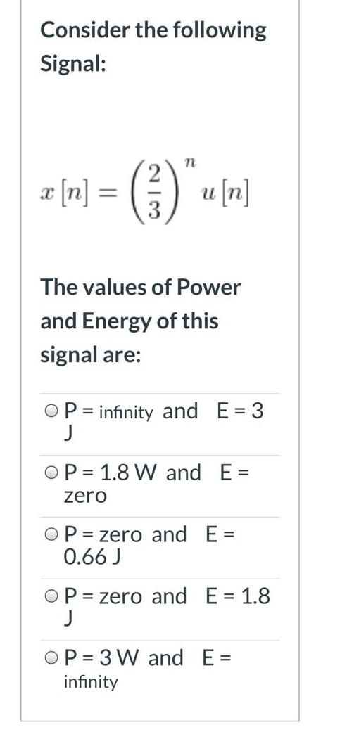 Solved Consider The Following Signal Tu N The Values O Chegg Com