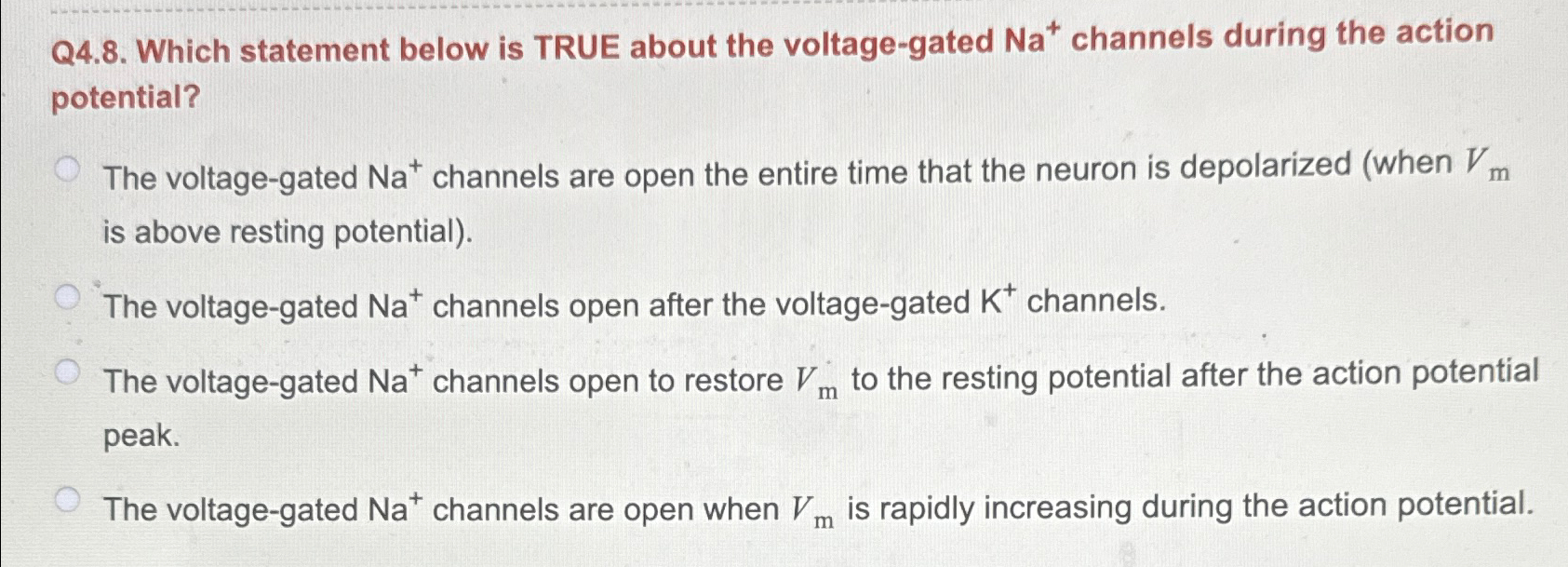 Solved Q4.8. ﻿Which statement below is TRUE about the | Chegg.com