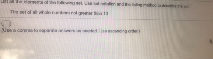 Solved List all the elements of the following set. Use set | Chegg.com