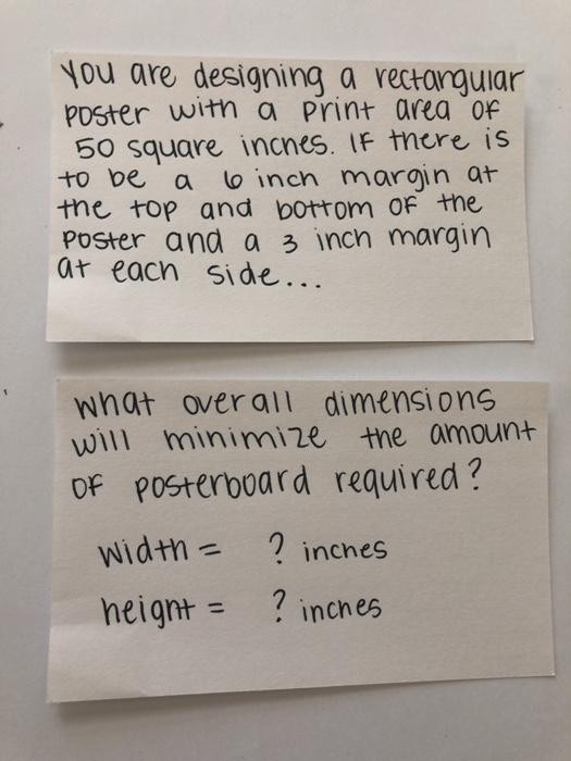 Solved you are designing a rectangular Poster with a print