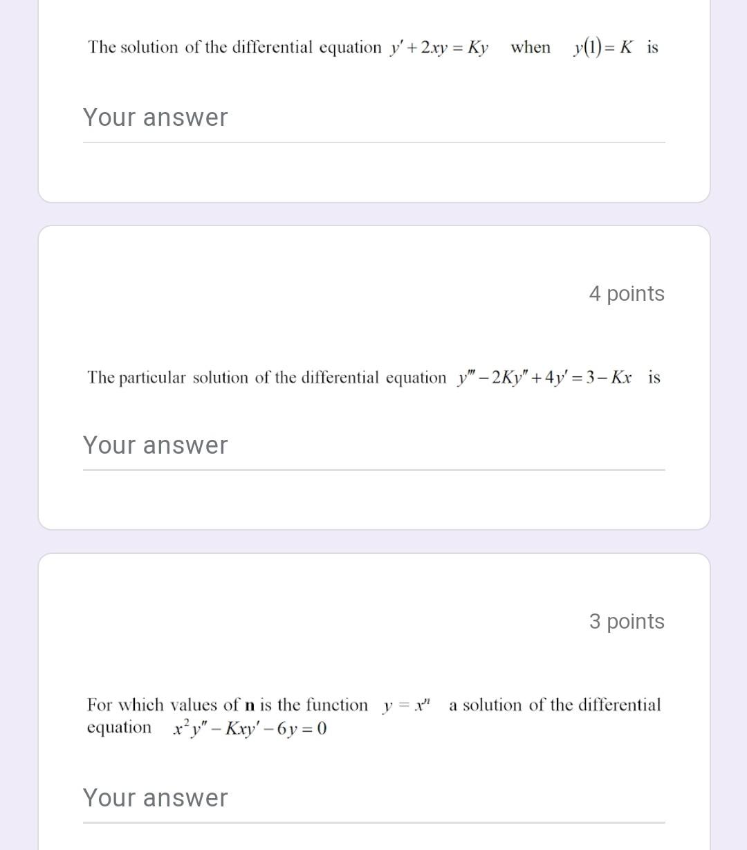 Solved The solution of the differential equation y' + 2xy = | Chegg.com