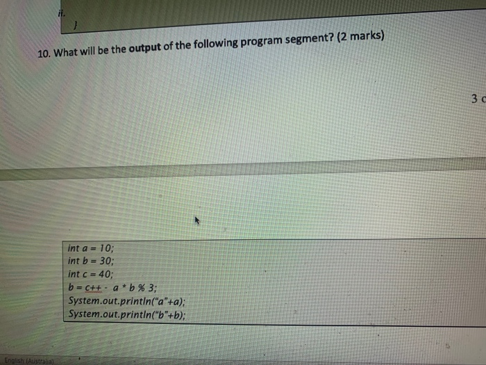 Solved 10. What will be the output of the following program | Chegg.com