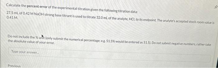 experimental error of titration