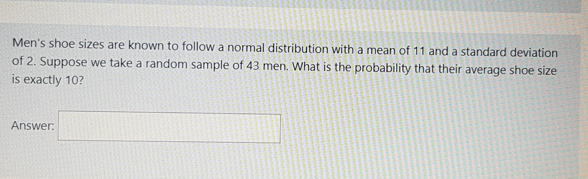 men's shoe size distribution