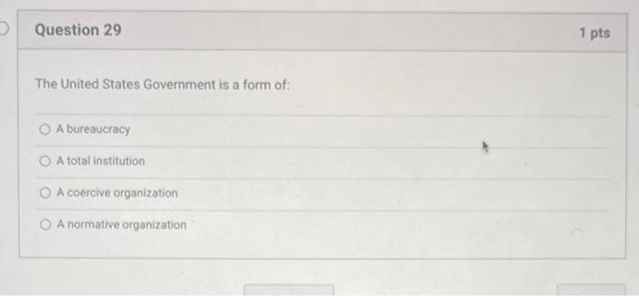 The United States Government Is A Form Of: A | Chegg.com