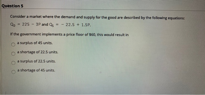 Solved Question 5 Consider a market where the demand and | Chegg.com