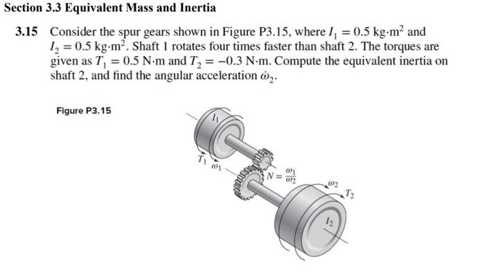 Solved Section 3.3 Equivalent Mass and Inertia 3.15 Consider | Chegg.com