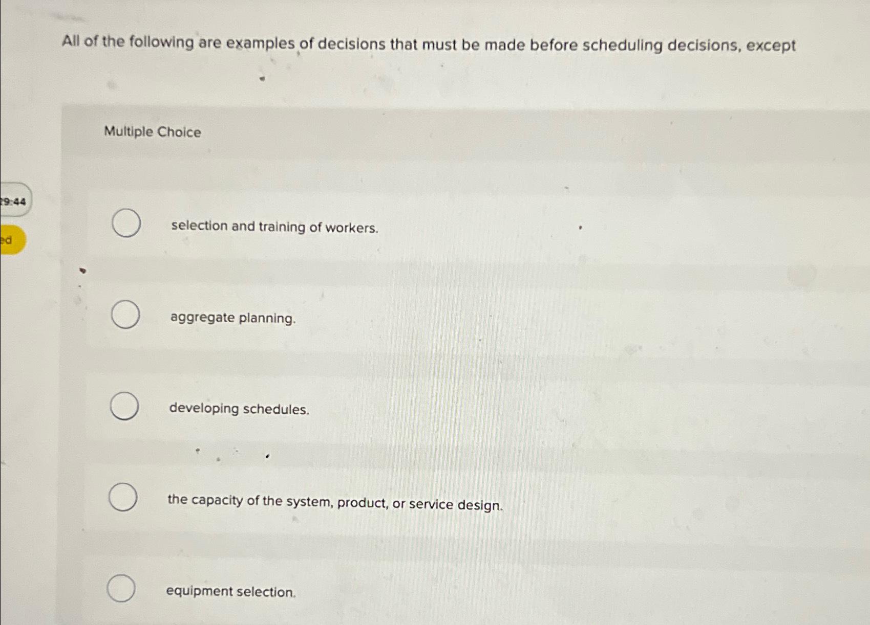 Solved All Of The Following Are Examples Of Decisions That | Chegg.com