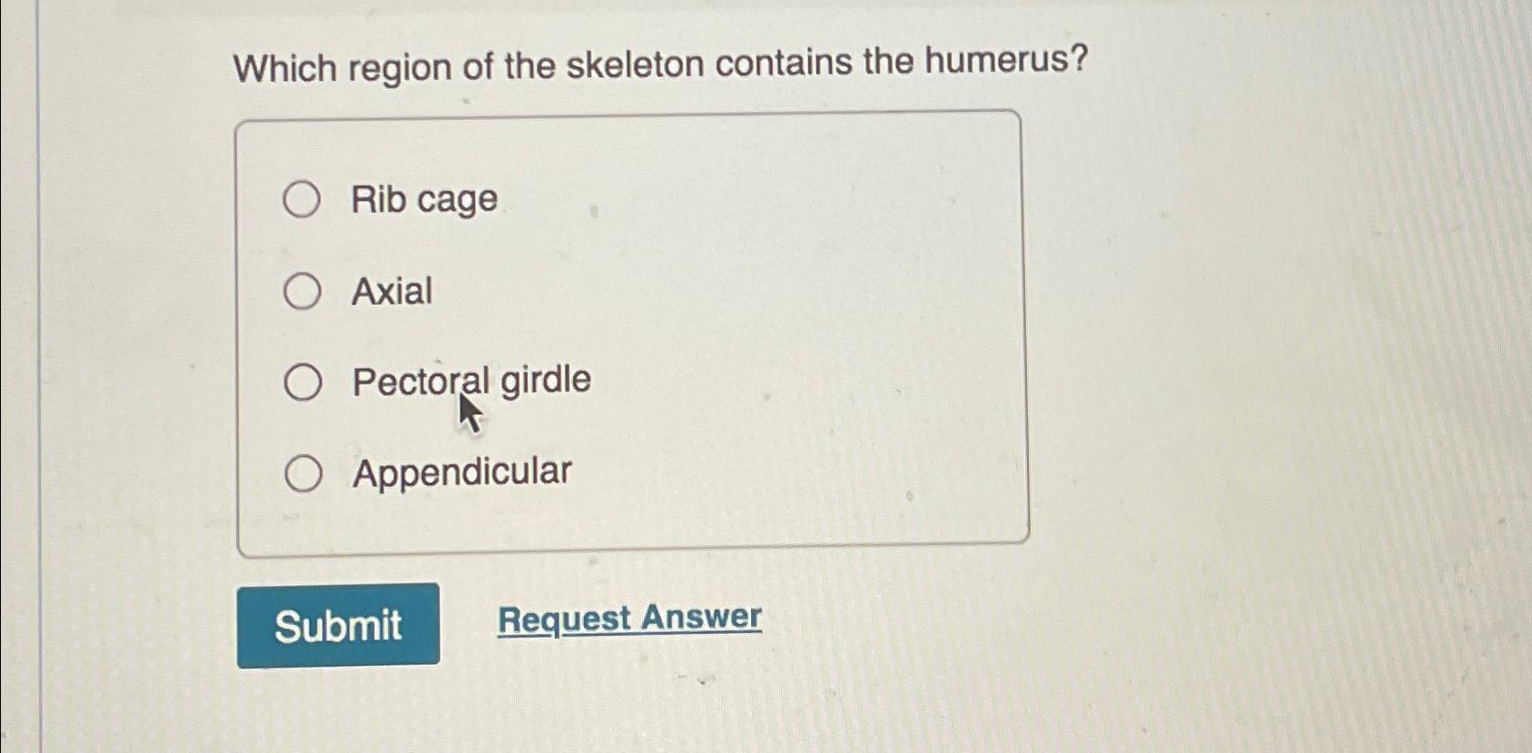 Solved Which region of the skeleton contains the humerus?Rib | Chegg.com