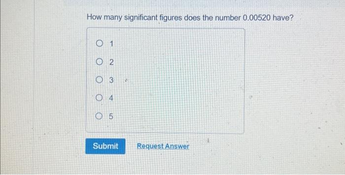 Solved How Many Significant Figures Does The Number 0.00520 | Chegg.com