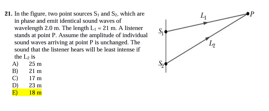 21. ﻿In the figure, two point sources \( ﻿S_{1} \) | Chegg.com