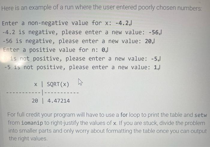 Solved Write a program that asks for a number until the user | Chegg.com