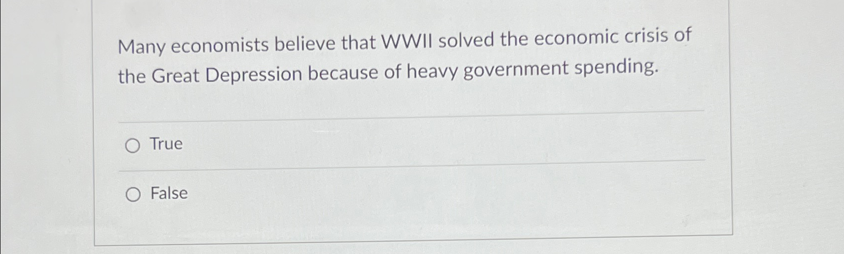 Solved Many economists believe that WWII solved the economic | Chegg.com