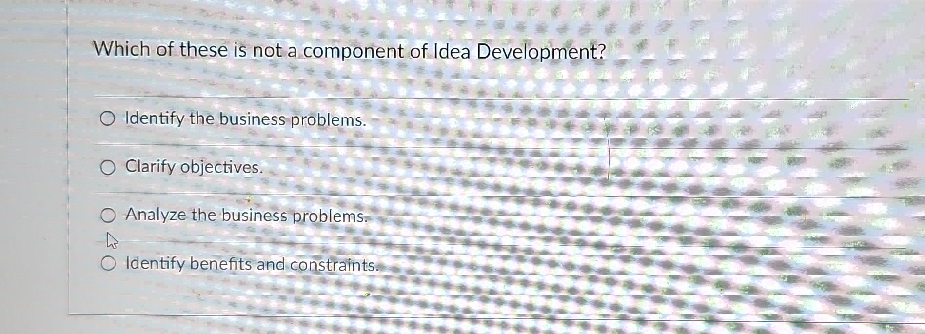 Which of these is not a component of Idea