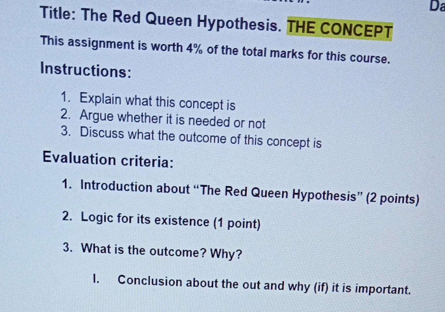 red queen hypothesis quizlet