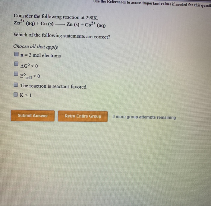 Solved Consider The Following Reaction At 298k Cu Aq Cd