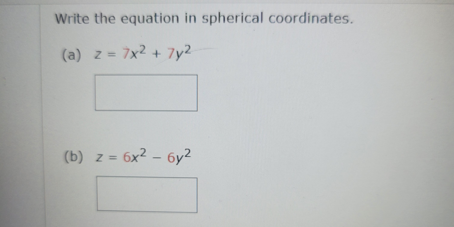 Solved Write the equation in spherical | Chegg.com