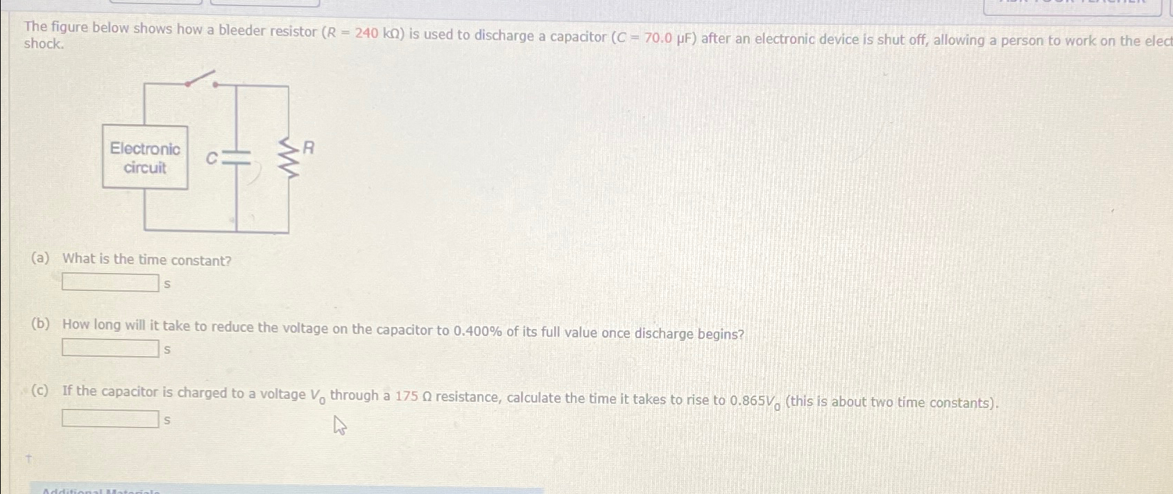 Solved The figure below shows how a bleeder resistor