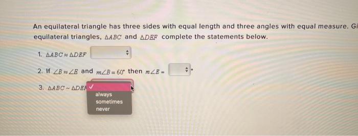 if all three sides of a triangle are equal it is