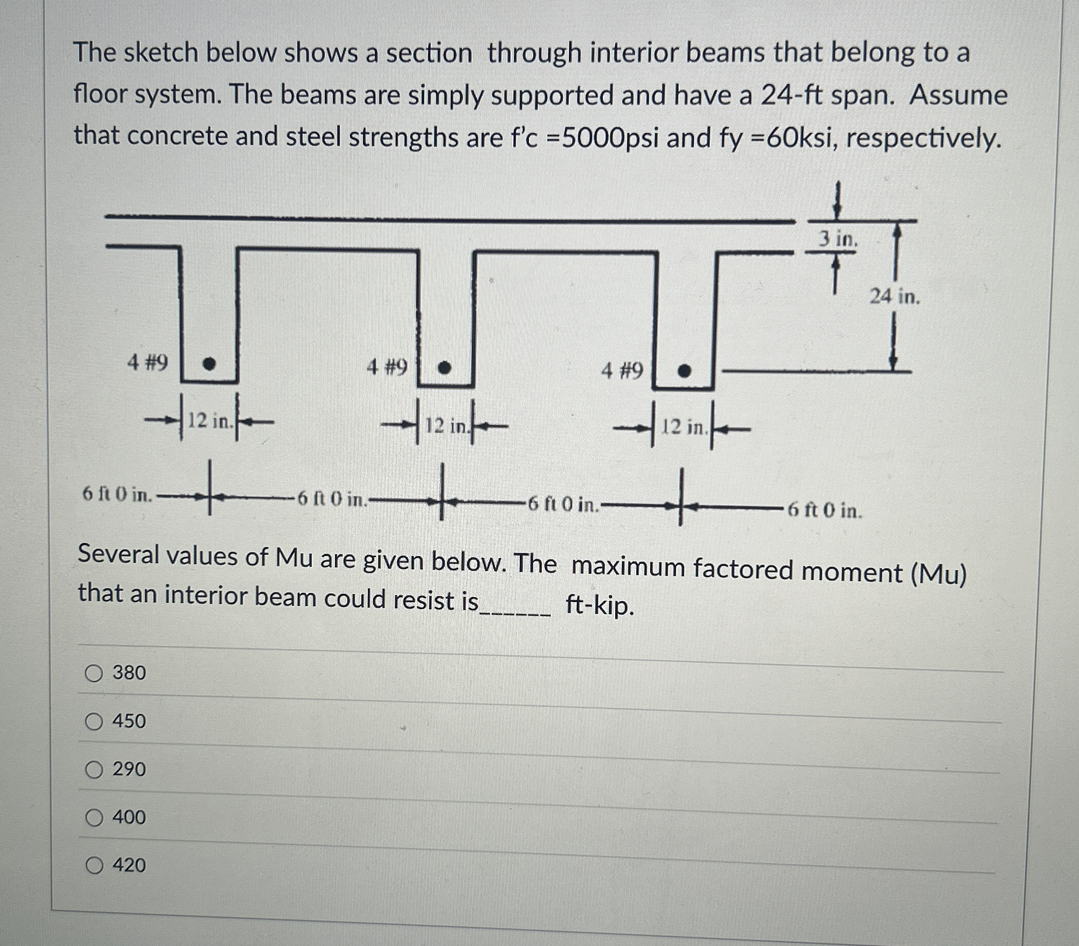 Solved The sketch below shows a section through interior | Chegg.com