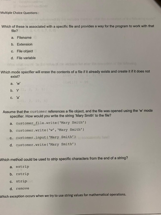 Solved Multiple Choice Questions: Which of these is | Chegg.com