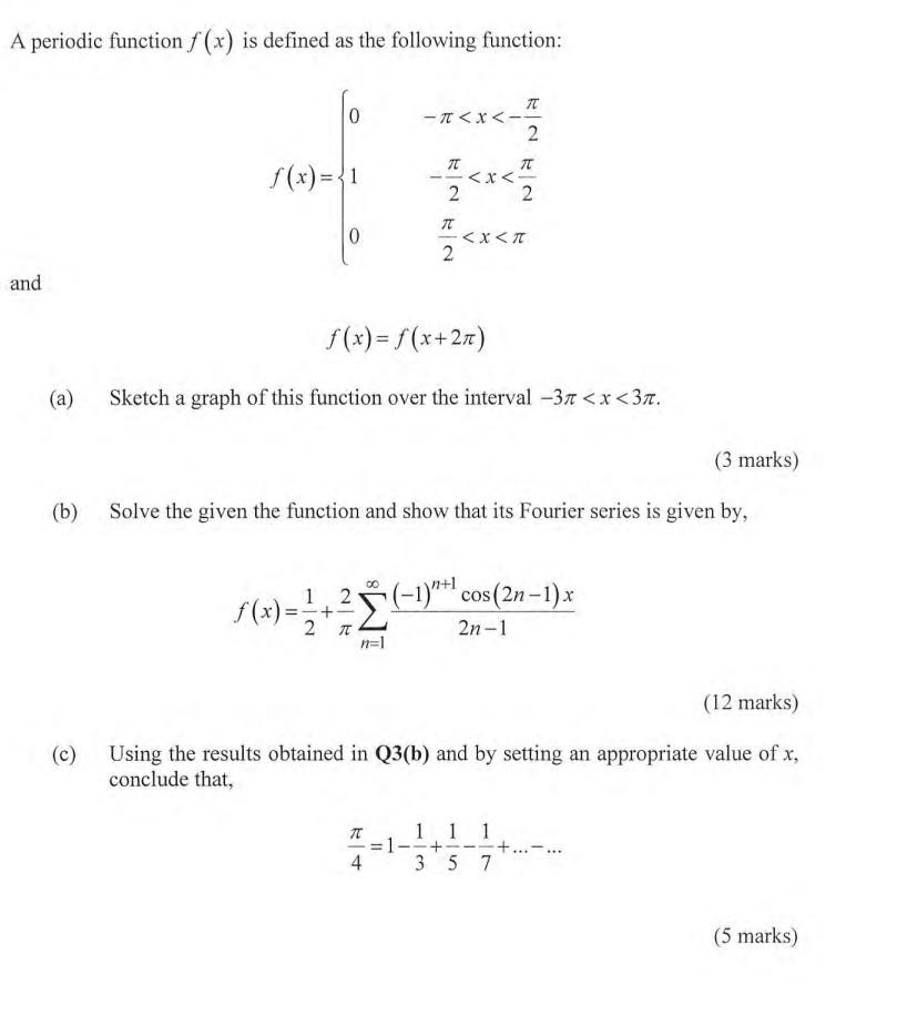 Solved A periodic function f(x) is defined as the following | Chegg.com