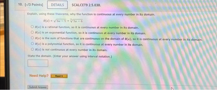 Solved Explain Using These Theorems Why The Function Is