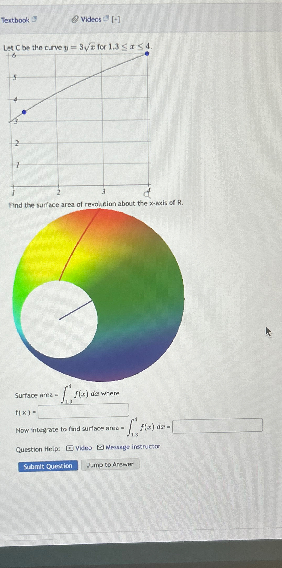 Solved Textbook 준Videos [ำ +Find the surface area of | Chegg.com