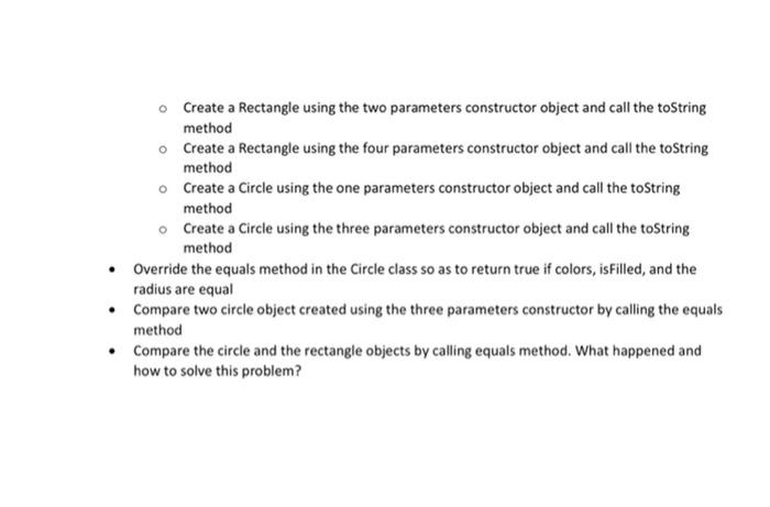 Solved Create a java program that includes the following | Chegg.com